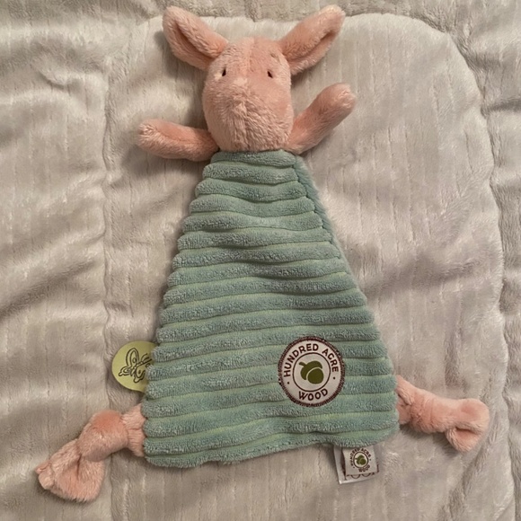 Winnie the Pooh Disney Classic Piglet Green Plush Baby Security Blanket Lovey - Picture 1 of 3